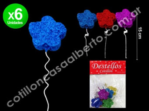 PINCHE TELGO FLOR MULT BRILLO X 6