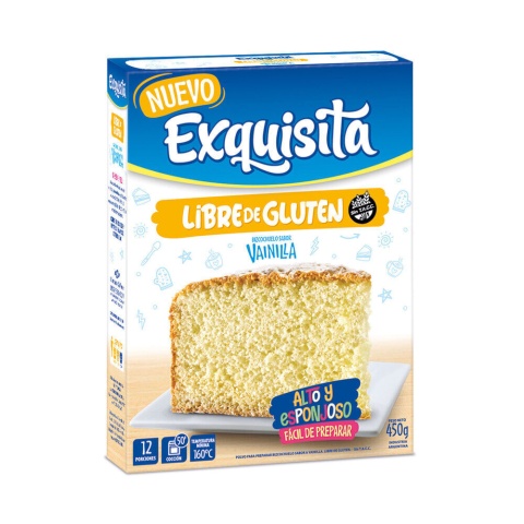 PREMEZCLA P/BIZC VAINILLA S/GLUTEN X 450 GR.