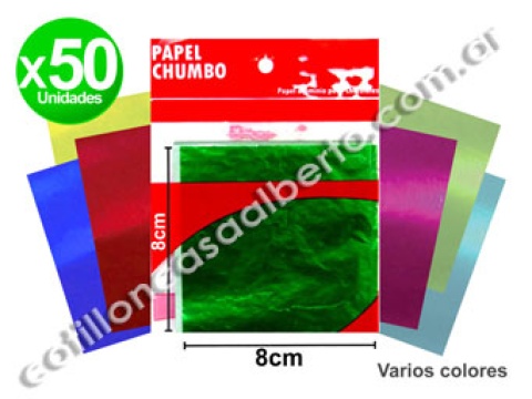 PAPEL ALUM P/BOMBON LISO 8X8CM X50U