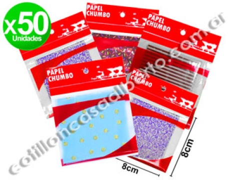 PAPEL ALUM P/BOMBON DECORADO 8X8CM X50U