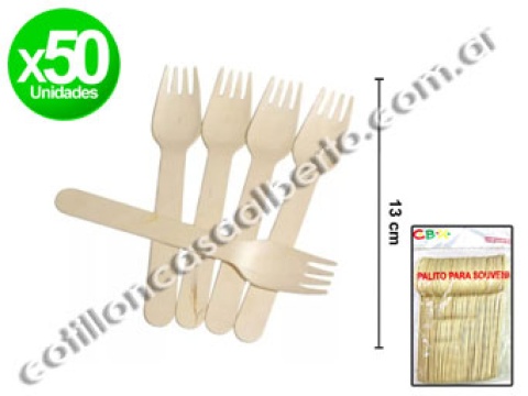 TENEDOR DESC MADERA X 50
