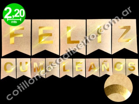 BANDERIN STAMPING F/CUMPLE GOLD ROSSE PT