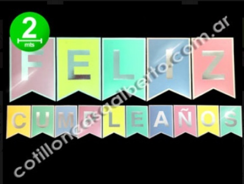BANDERIN STAMPING F/CUMPLE MULCOL PASTEL PT