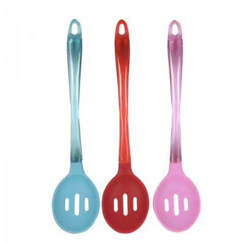 CUCHARA COCINA SIL RANURADA M/ACRILICO