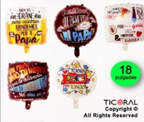 GLOBO MET DIA DEL PADRE 18´ X UNIDAD