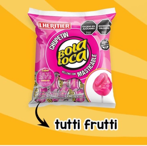 CHUPETIN BOLA LOCA TUTTI FRUTI X 24 UN