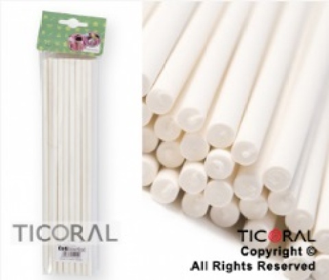 PALITOS P/CHUPETIN HS7402 DE PAPEL BCO 20CM X 25U