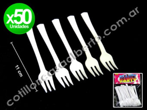 TENEDOR DESC BLANCO MINI X 50