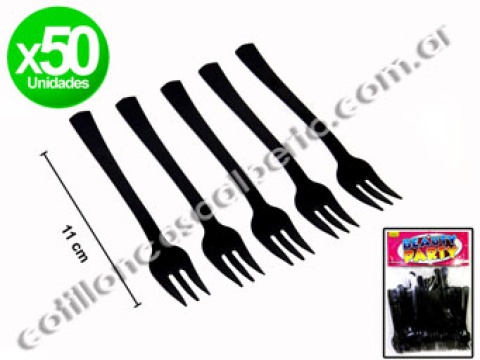 TENEDOR DESC NEGRO MINI X 50