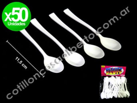 CUCHARA DESC BLANCA MINI X 50U