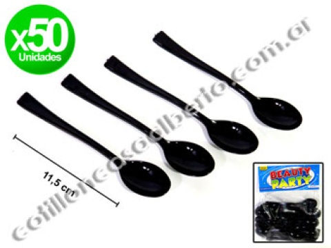 CUCHARA DESC NEGRA MINI X 50U