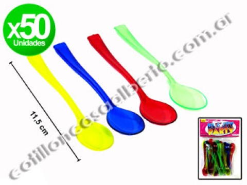 CUCHARA DESC MULTICOLOR MINI X 50U