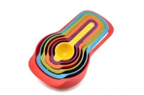 CUCHARA Y TAZA MEDIDORA X 6 COLOR