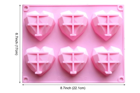 MOLDE SIL CORAZON DIAMANTE 6C