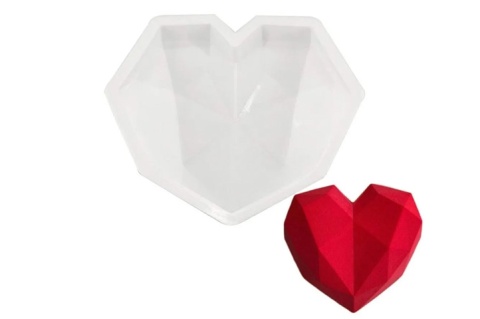 MOLDE SIL TORTA CORAZON DIAMANTE