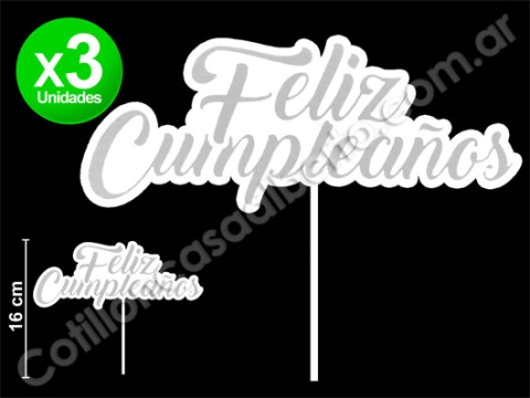 PINCHE POLIFAN F/CUMPLEAÑOS DORADO/PLATEADO