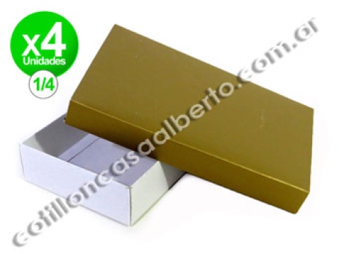 CAJA BOMBON DORADA 1/4
