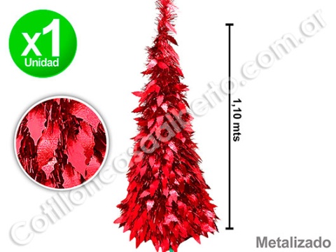 ARBOL ESPIRAL METAL 60CMS ROJO