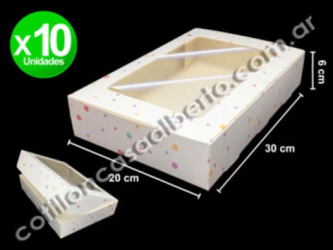 CAJA C/VISOR LUNARES PASTEL 30X20X6