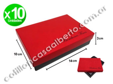 CAJA BOMBON ROJA Y NEGRA 1/2KG