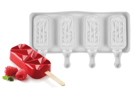 MOLDE SIL BCO HELADO DIAM FACETADO X 4