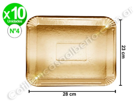 BANDEJA DORADA RECT 23X28 (COD 52526)