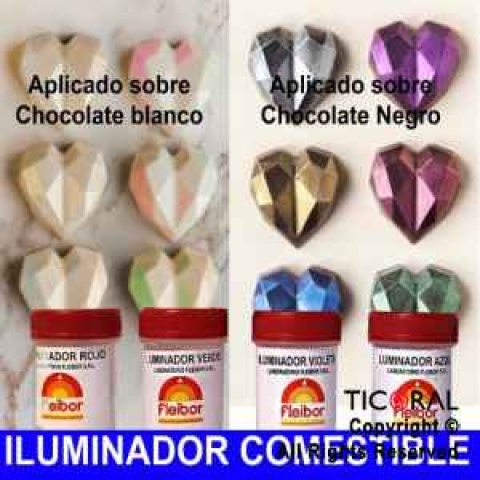 COLOR POLVO ILUMINADOR ROJO COMESTIBLE