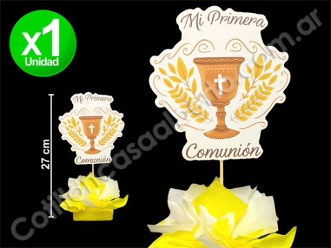 ADORNO COMUNION PAPEL CREPE CALIZ ESPIGA