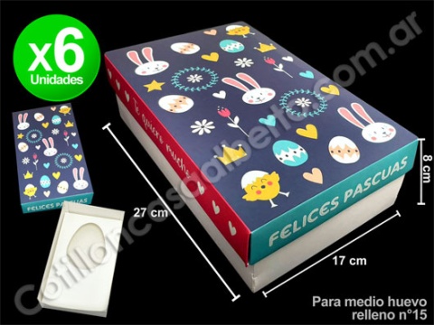 CAJA MEDIO HUEVO RELL Nº15 CONEJOS HUEVO POLLITO