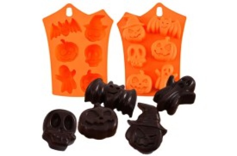 MOLDE SIL HALLOWEEN CALABAZA MURCIELAGO FANTASMA 6C