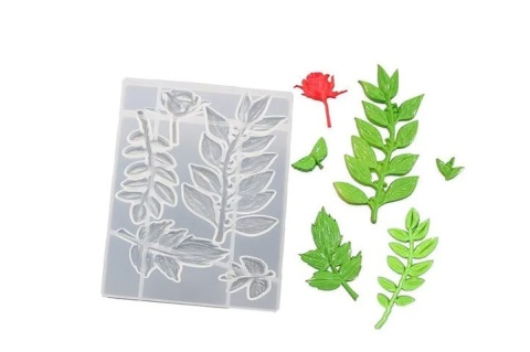 MOLDE SIL HOJA EN RAMITA P/RESINA