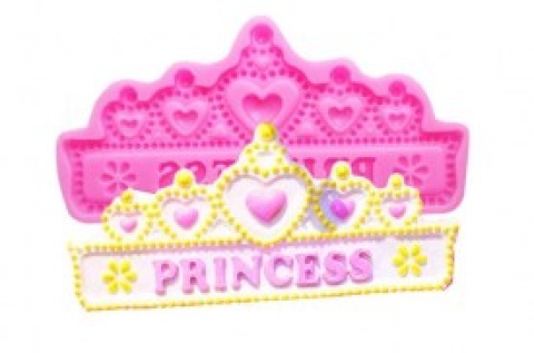 MOLDE SIL TIARA C/CORAZONES PRINCESA