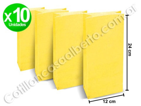 BOLSA C/FUELLE AMARILLO X 10
