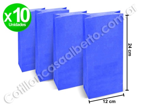BOLSA C/FUELLE AZUL  X 10