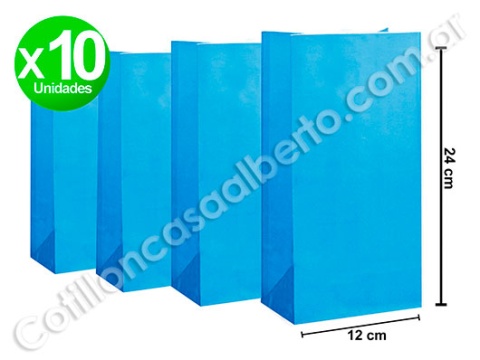 BOLSA C/FUELLE CELESTE X 10