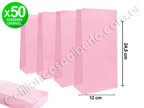 BOLSA C/FUELLE ROSA X 10