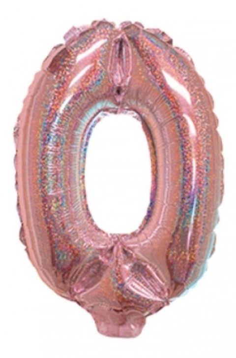 GLOBO 14 NUMERO HOLOGRAFICO ROSA GOLD 0