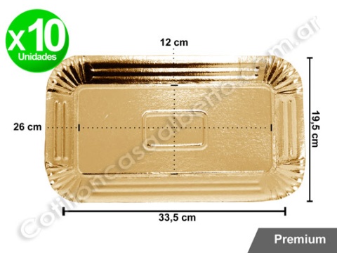BANDEJA  PIONONO DORADA 19.5X33