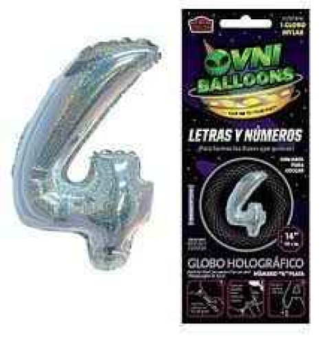 GLOBO 14 NUMERO HOLOGRAFICO PLATA 4