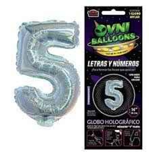 GLOBO 14 NUMERO HOLOGRAFICO PLATA 5