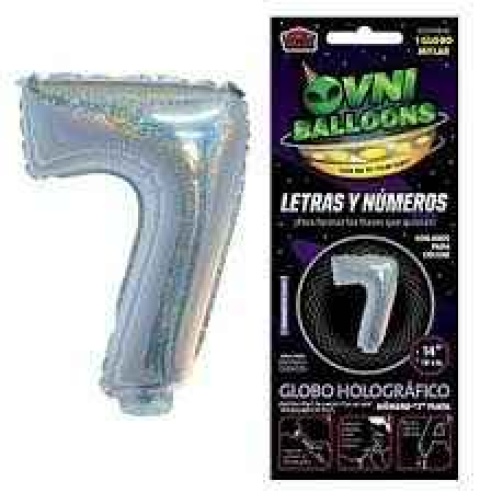 GLOBO 14 NUMERO HOLOGRAFICO PLATA 7