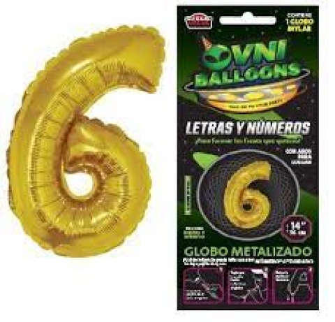 GLOBO 14 NUMERO HOLOGRAFICO DORADO 6