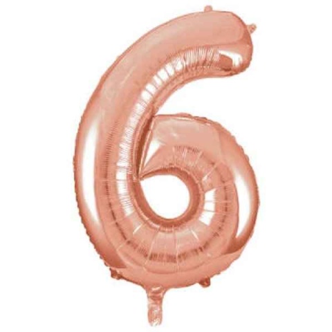 GLOBO 14 NUMERO ROSA GOLD 6