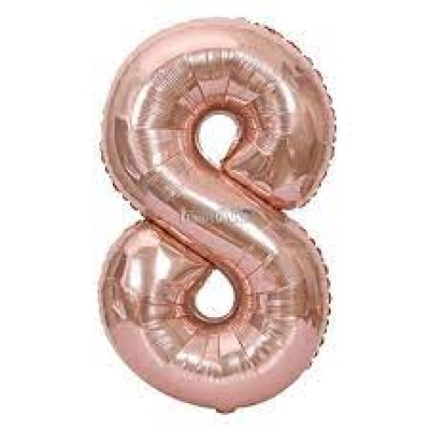GLOBO 14 NUMERO ROSA GOLD 8