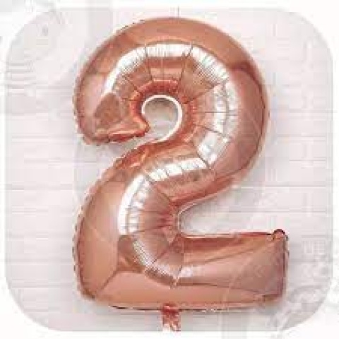 GLOBO 34 NUMERO ROSA GOLD 2