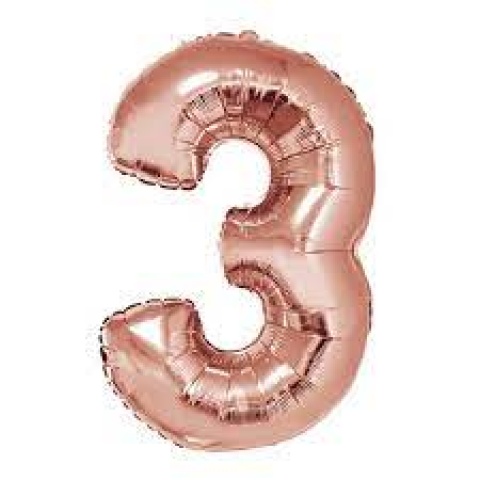 GLOBO 34 NUMERO ROSA GOLD 3