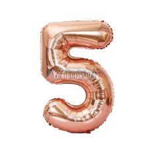 GLOBO 34 NUMERO ROSA GOLD 5