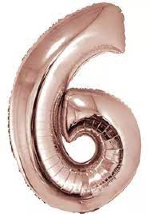 GLOBO 34 NUMERO ROSA GOLD 6