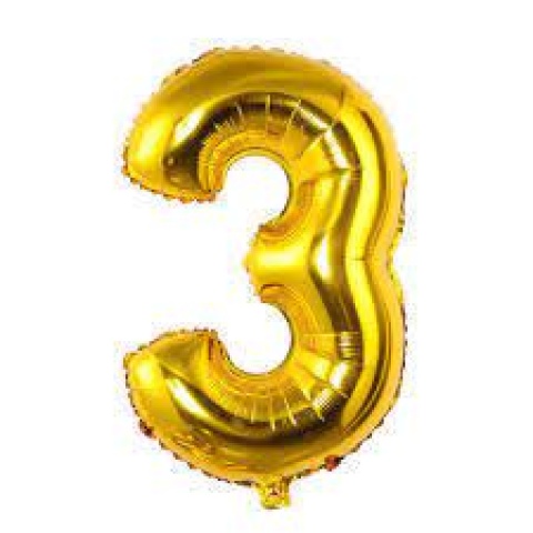 GLOBO 14 NUMERO DORADO 3