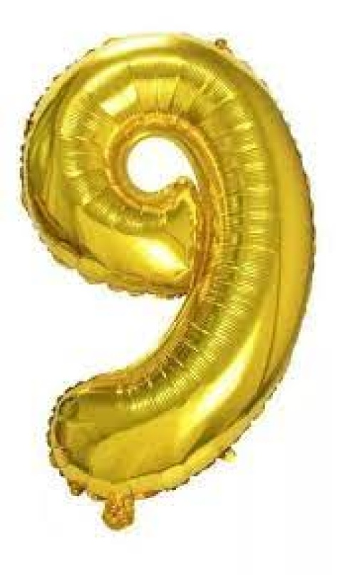 GLOBO 14 NUMERO DORADO 9